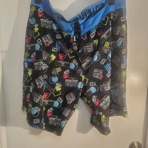 DIXXON Retro Graphic Board Shorts - Black and Blue